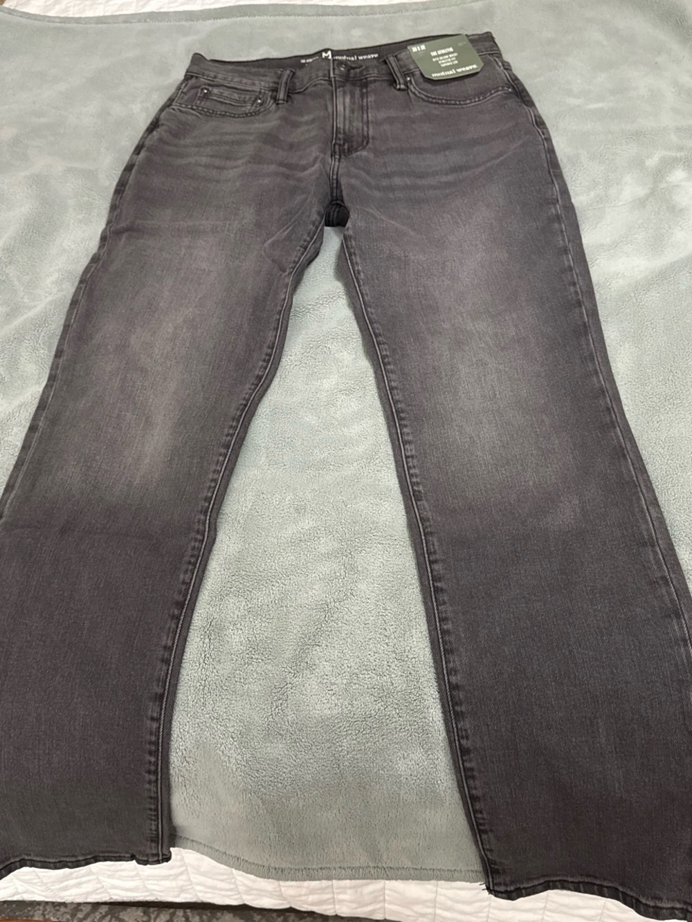 Men's Slim Straight Jeans in Faded Charcoal
